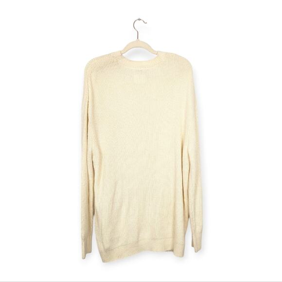 Danielle Bernstein Ivory Oversized Long-sleeve Sweater Tunic Size L/XL - Picture 2 of 6